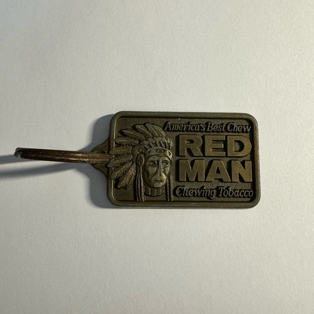 Vintage Red Man Chewing Tobacco Keychain